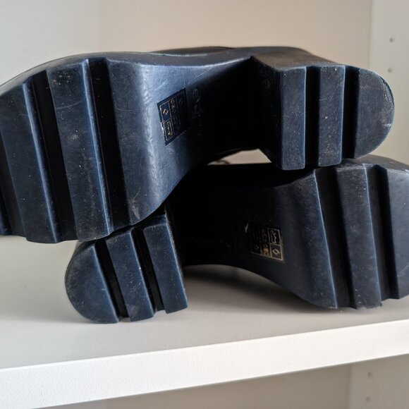 Aldo Chunky Blue Tone Platform Boots - Picture 2 of 3